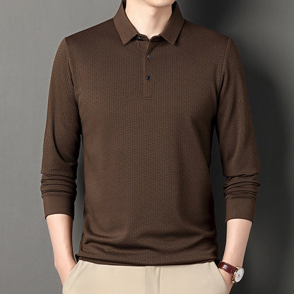 Chemise polo à manches longues pour hommes avec design structuré et coupe moderne Chic und Stil