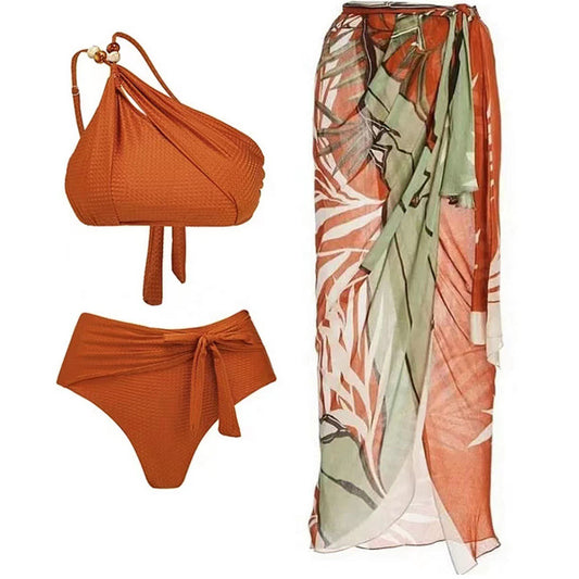 Women's bikini set with braided top and elegant skirt Chic und Stil