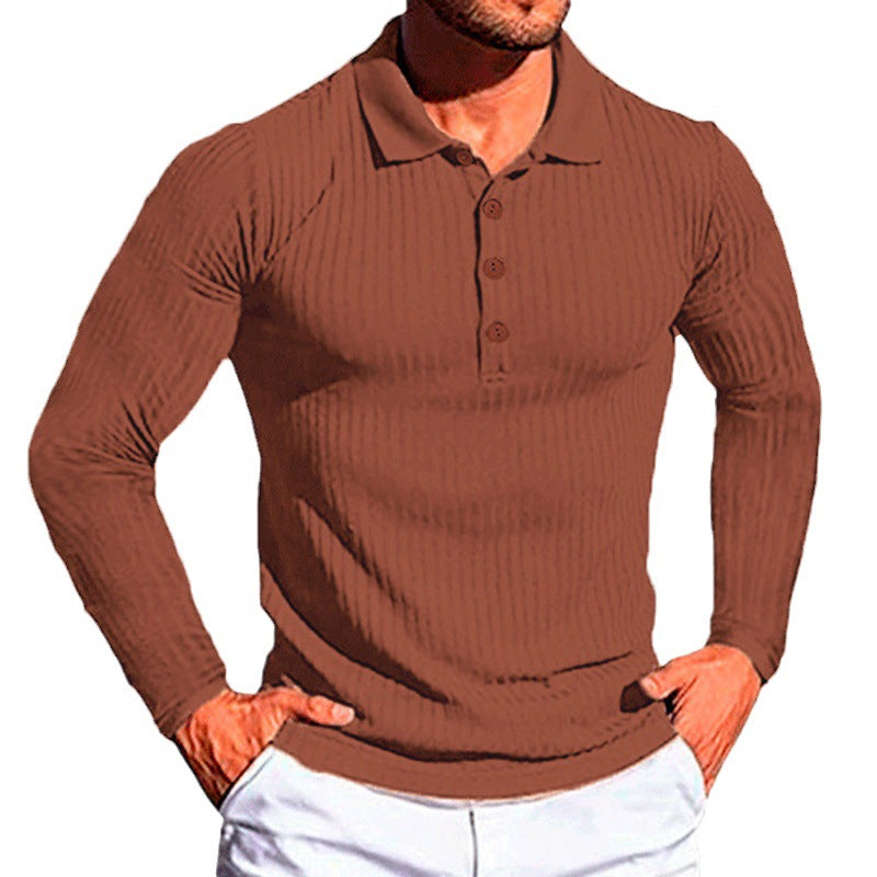 Chemise polo longue à manches élégantes pour homme au design texturé Chic und Stil