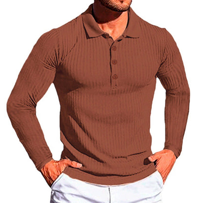 Chemise polo longue à manches élégantes pour homme au design texturé Chic und Stil
