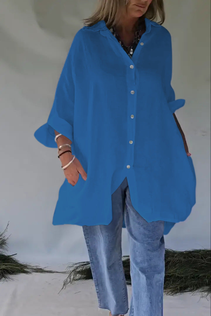 Blouse grande taille pour femmes avec coupe décontractée et fermeture à bouton-pression Chic und Stil