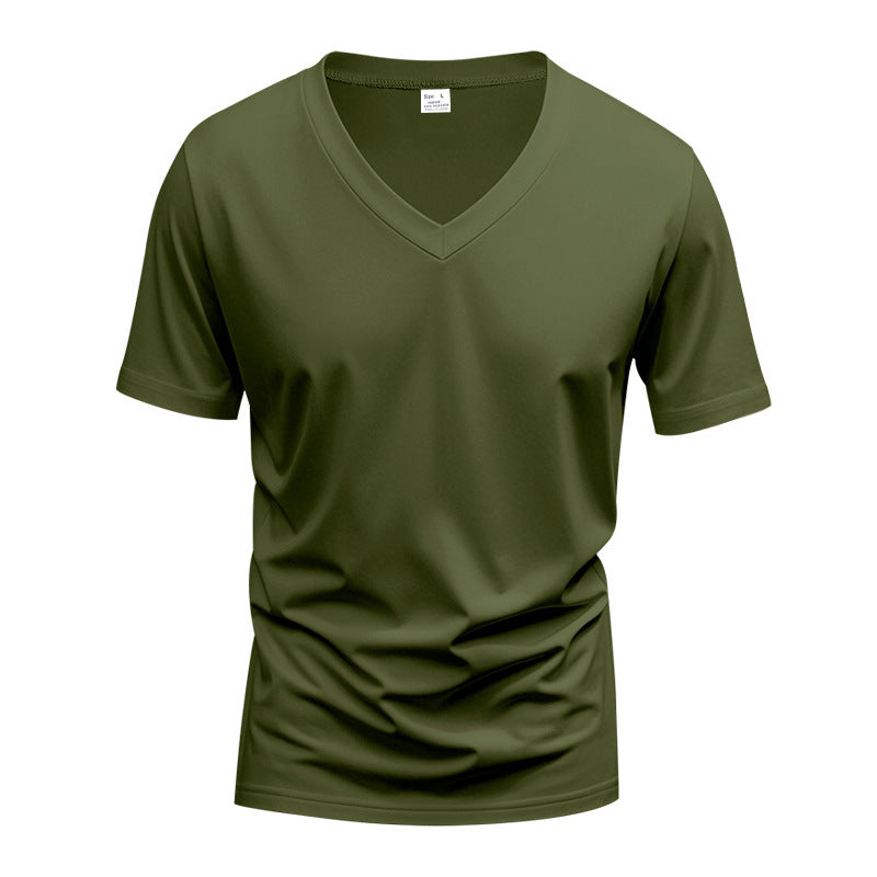 T-shirt pour hommes col en V en matériau fonctionnel respirant Chic und Stil