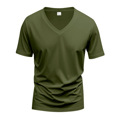 T-shirt pour hommes col en V en matériau fonctionnel respirant Chic und Stil