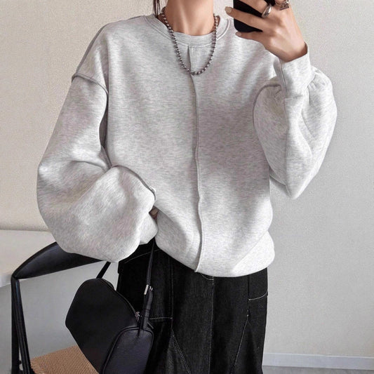 Pull femme décontracté avec une coupe ample et des manches en forme de ballon Chic und Stil