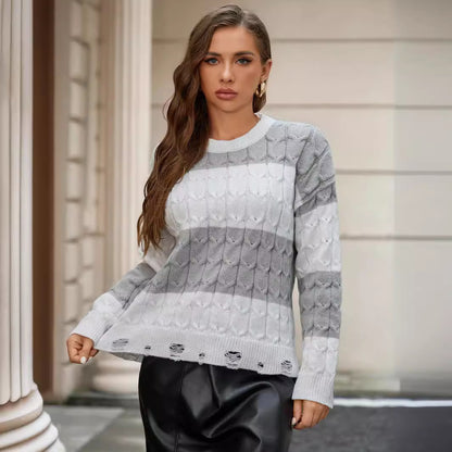 Pull en tricot pour femmes avec motif texturé Chic und Stil
