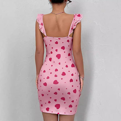 Robes mini ajustées pour femmes avec détails froncés et motif en cœur Chic und Stil