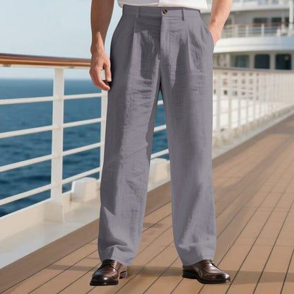 Elegant leisure pants for men with a high waist and practical pockets Chic and Style