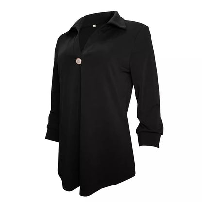 Blouse à manches longues pour femmes avec un élégant décolleté en V et des plis décoratifs Chic und Stil