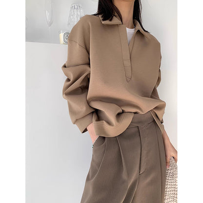 Sweat-shirt surdimensionné à col pour femmes Chic und Stil