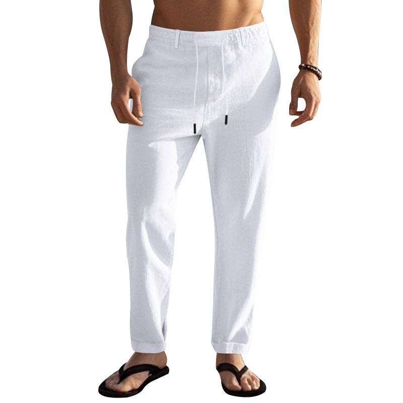 Casual beach pants for men with elastic waistband and practical side pockets Chic and Style