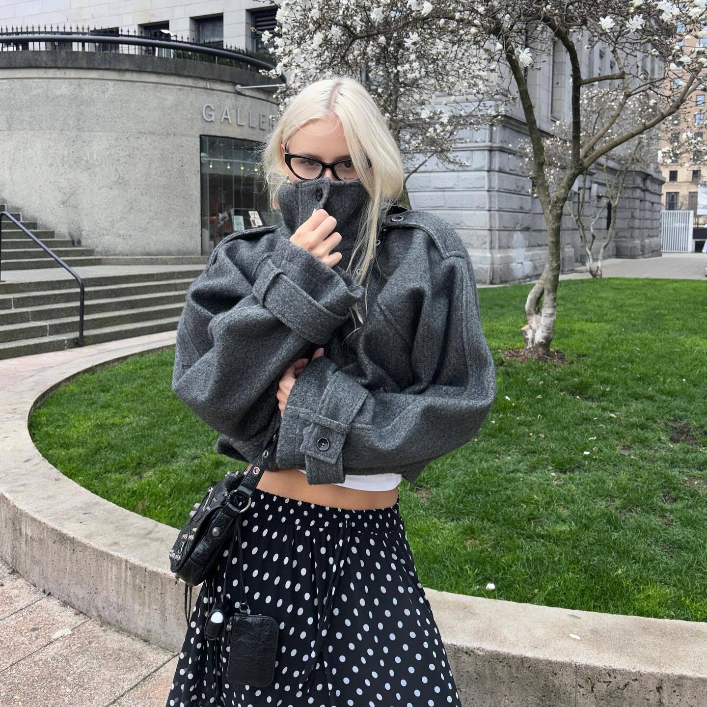 Veste en laine surdimensionnée à la mode pour femmes Chic & Stil