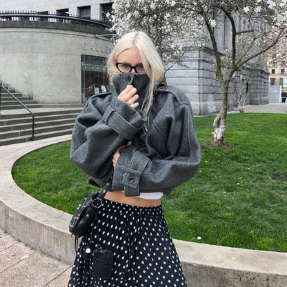 Veste en laine surdimensionnée à la mode pour femmes Chic & Stil