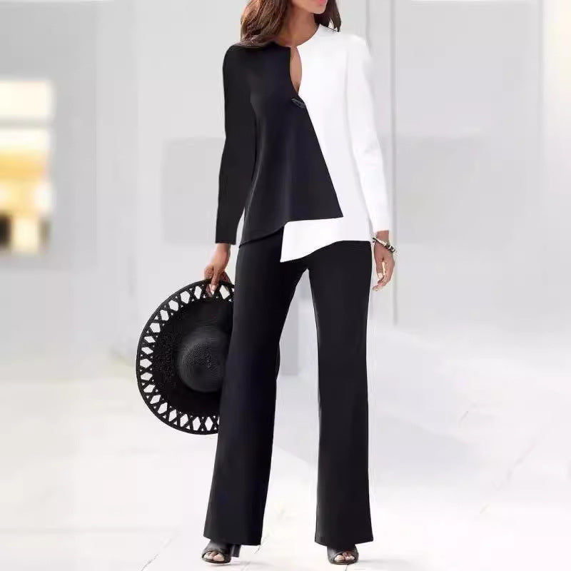 Dames Ensemble de costume élégant et moderne avec design asymétrique Chic und Stil