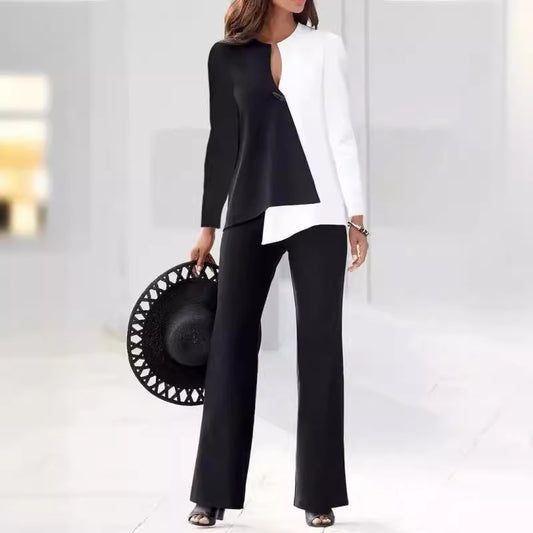 Dames Ensemble de costume élégant et moderne avec design asymétrique Chic und Stil