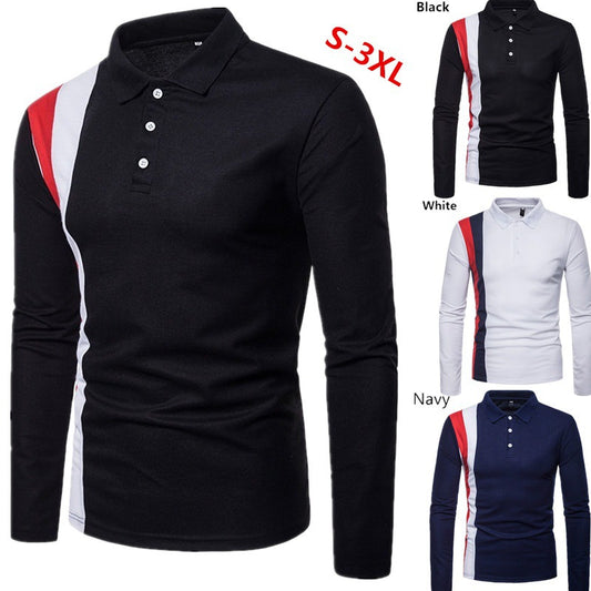 Chemise Polo à manches longues pour hommes avec un design moderne en blocs de couleurs et une coupe confortable Chic und Stil