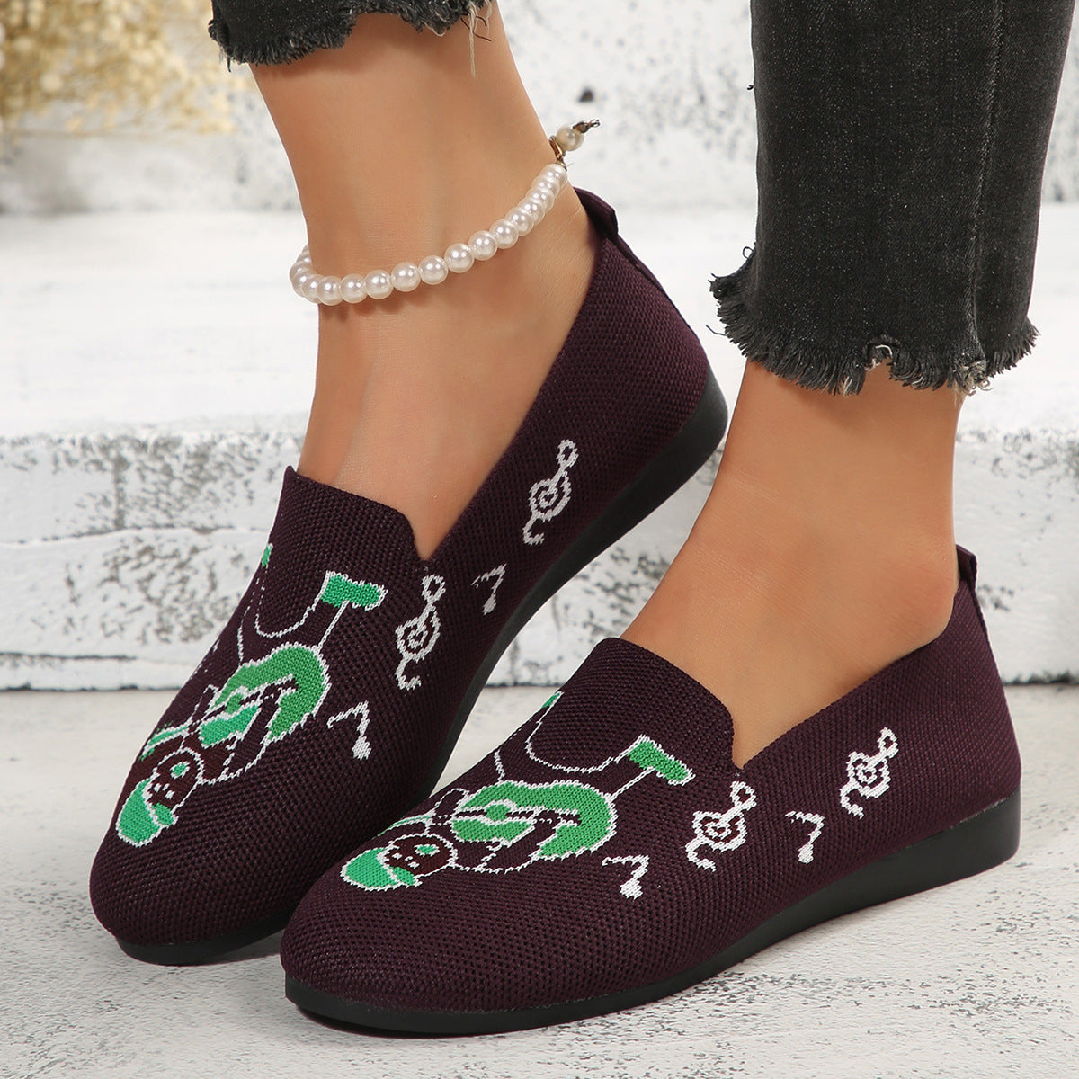 Baskets décontractées pour femmes avec motif créatif et semelle antidérapante Chic und Stil