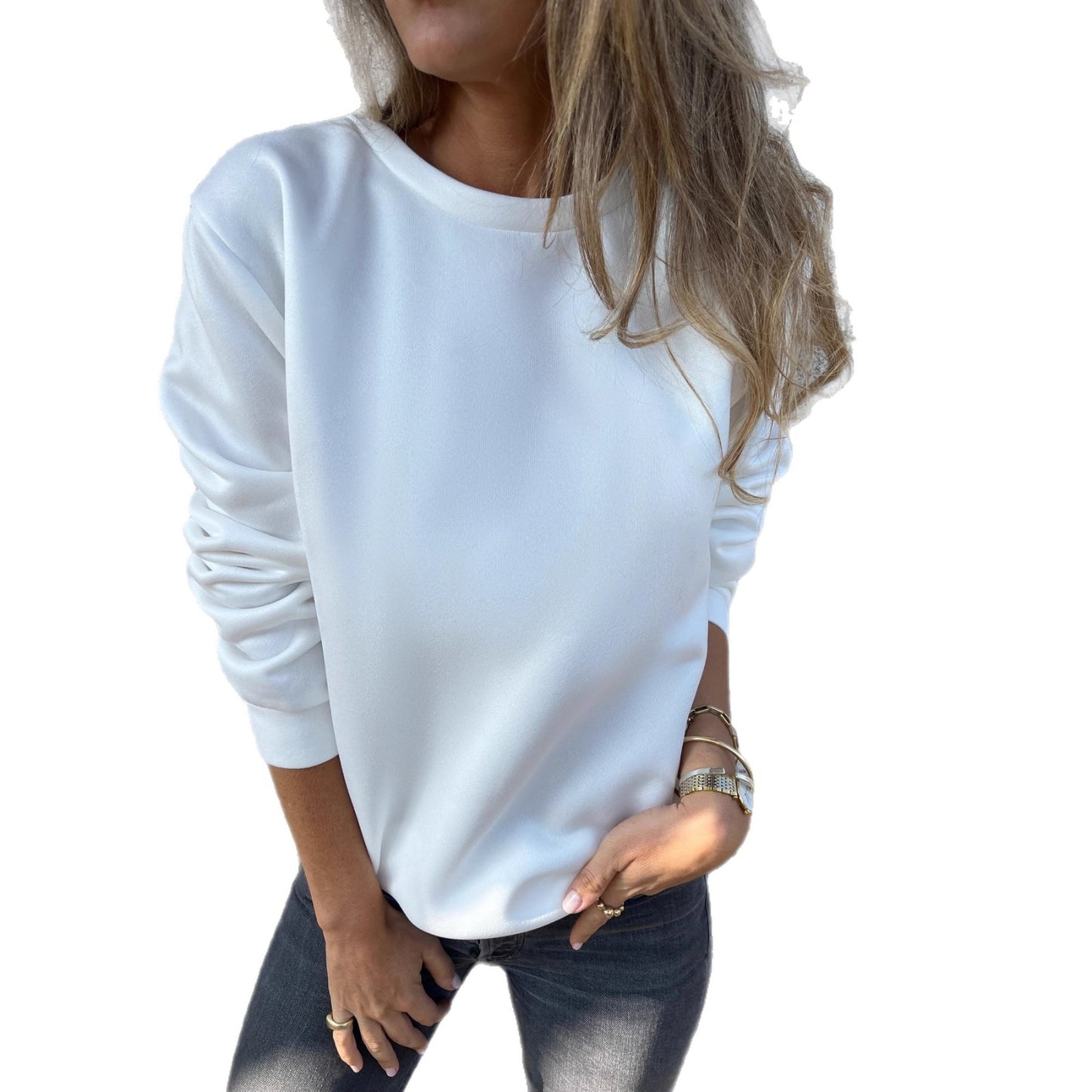 Pull-over décontracté pour femmes avec col rond et coupe décontractée Chic und Stil