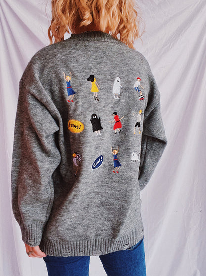Pull femme avec motifs brodés colorés et coupe décontractée Chic und Stil