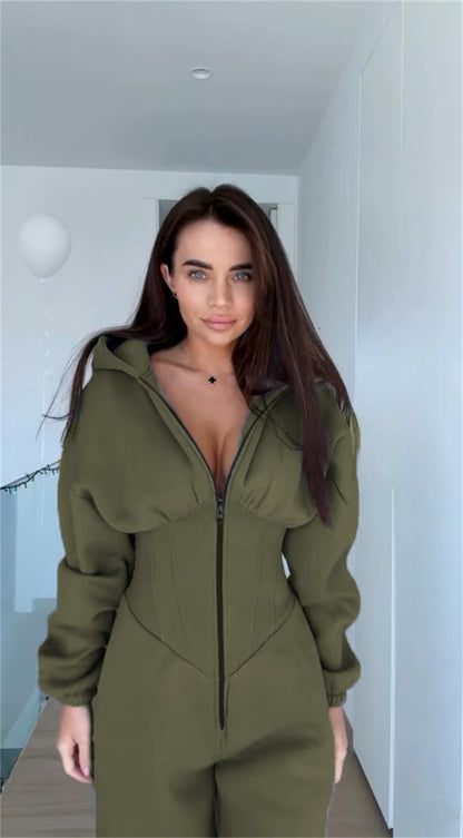 Dames Combinaison stylée avec col haut et poches pratiques Chic und Stil