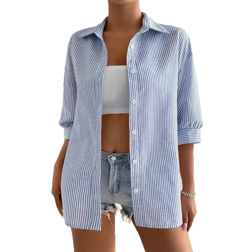 Blouse courte décontractée à manches courtes pour femmes avec nœud Chic und Stil
