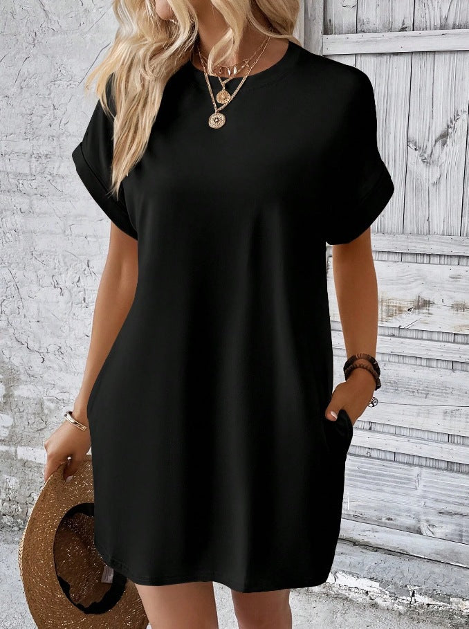 Robe d'été à manches courtes pour femmes avec poches Chic und Stil