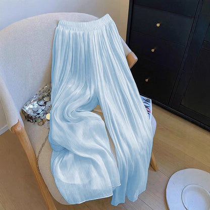 Pleated pants for women with elastic waistband and fluid fit Chic and Style