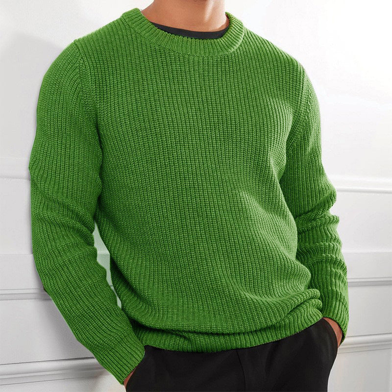 Pull en tricot pour hommes avec surface texturée et col ras du cou Chic und Stil