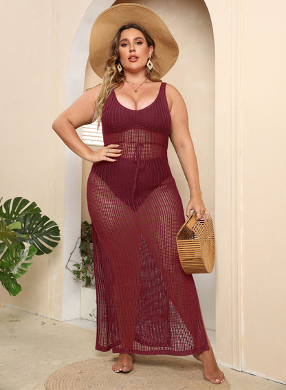 Robe Maxi Transparent en Crochet pour Femmes Chic und Stil