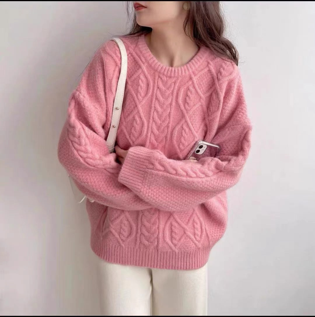 Pull en tricot oversized pour femmes avec motif en torsades Chic und Stil