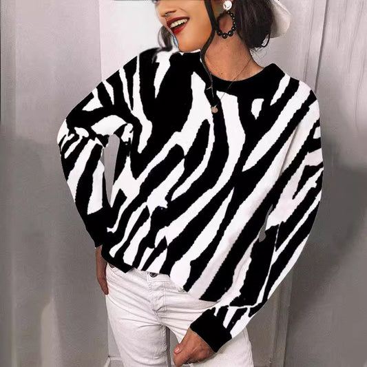 Pull en tricot pour femmes avec un motif rayé moderne et une coupe décontractée Chic und Stil