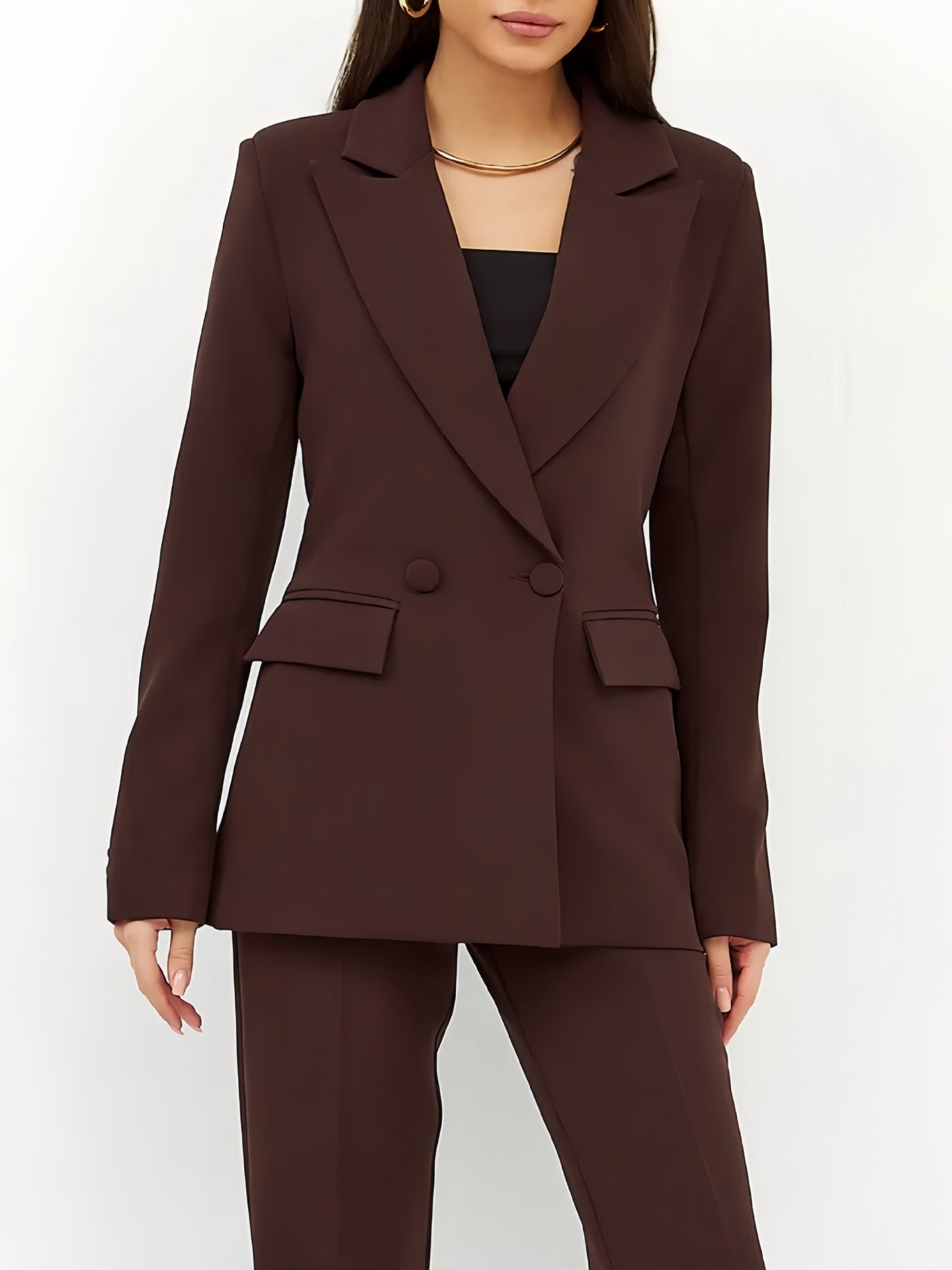 Dames Ensemble de tailleur élégant et cintré avec décolleté plongeant Chic und Stil