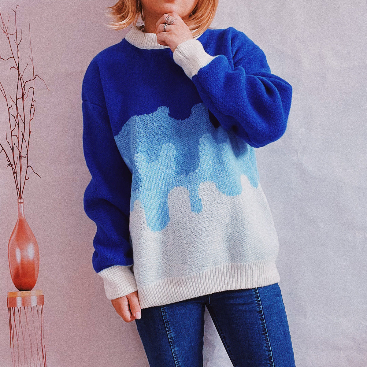 Pull en tricot pour femmes avec dégradé de couleurs moderne et coupe décontractée Chic und Stil