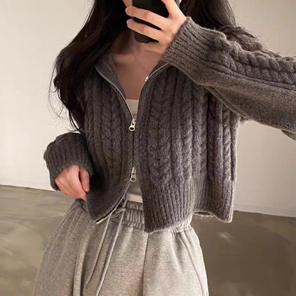 Dames cardigan avec fermeture éclair de haute qualité Chic und Stil