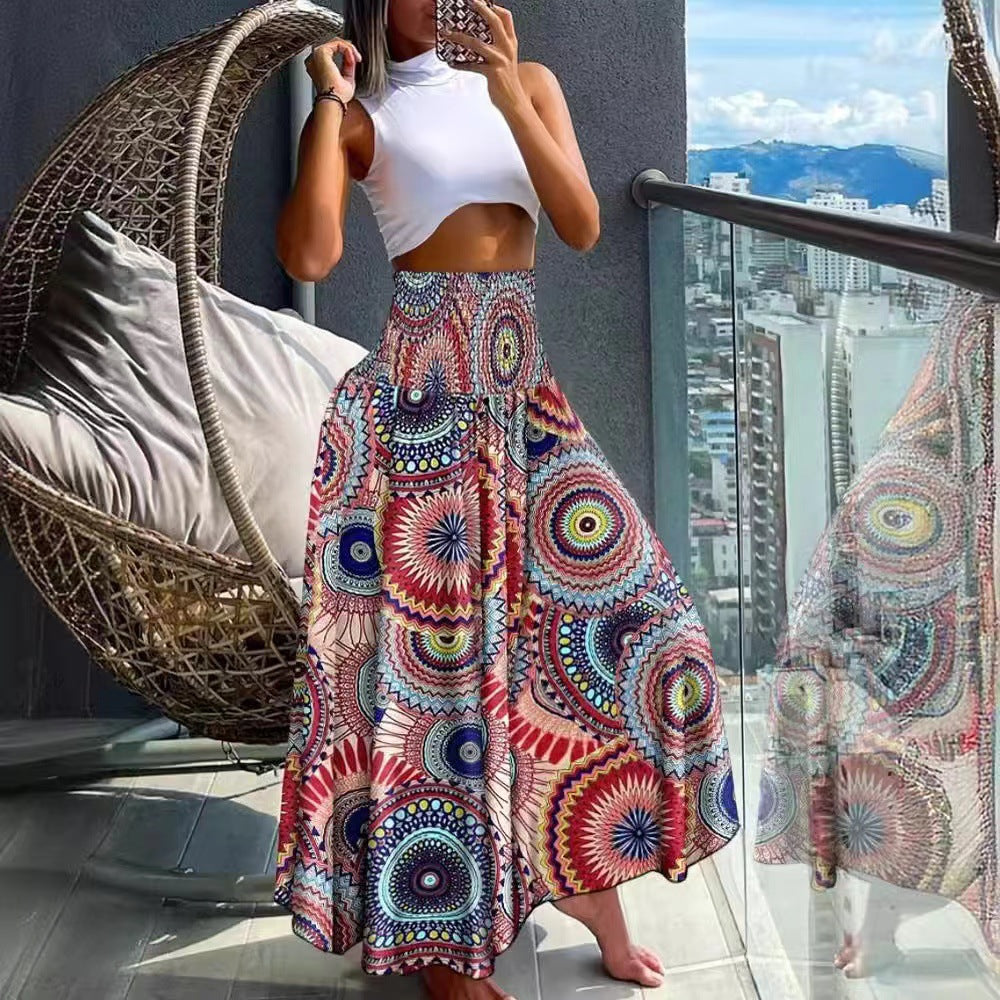 Jupe maxi avec imprimé tropical pour femmes Chic und Stil