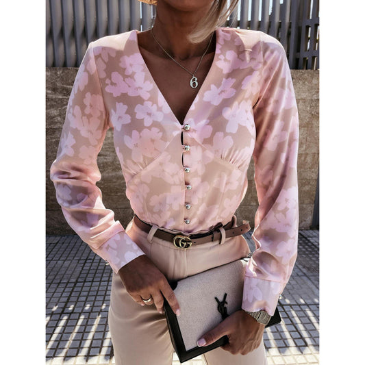 Chemisier femme avec imprimé floral et patte de boutonnage Chic und Stil