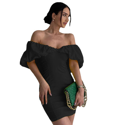 Mini-robe de mariée pour femmes avec des manches volumineuses Chic und Stil