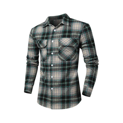 Chemise en flanelle pour hommes avec un motif à carreaux classique et des poches poitrine Chic und Stil