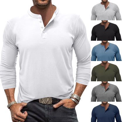 Chemise Henley à manches longues pour homme avec col moderne et détails de boutons pratiques Chic und Stil