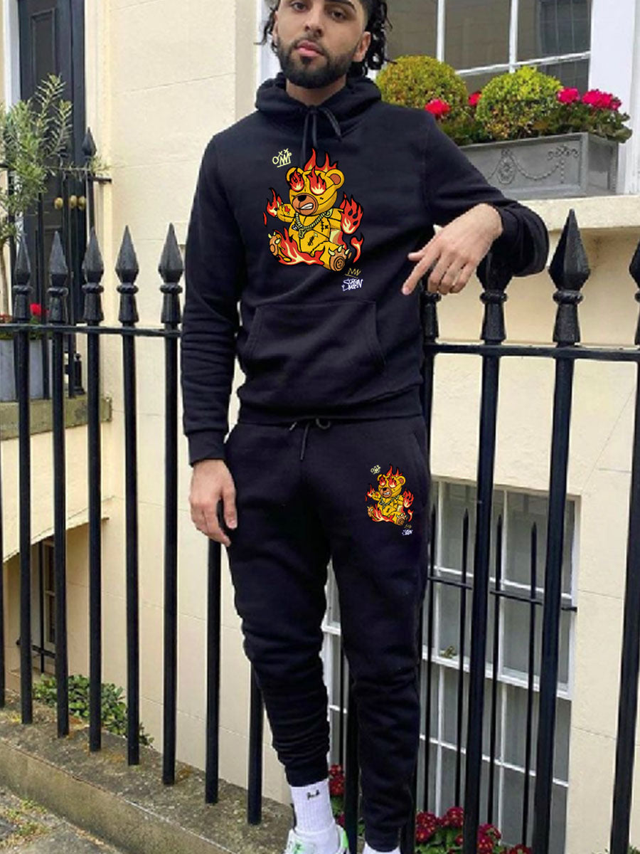 Women's hoodie and jogger pants set with creative print and vibrant design Chic and Style