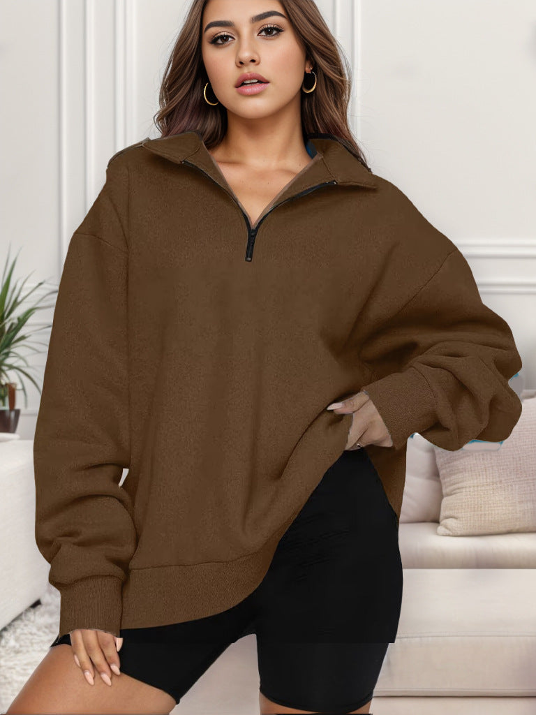 Oversized sweatshirt for women with high collar Chic and Style