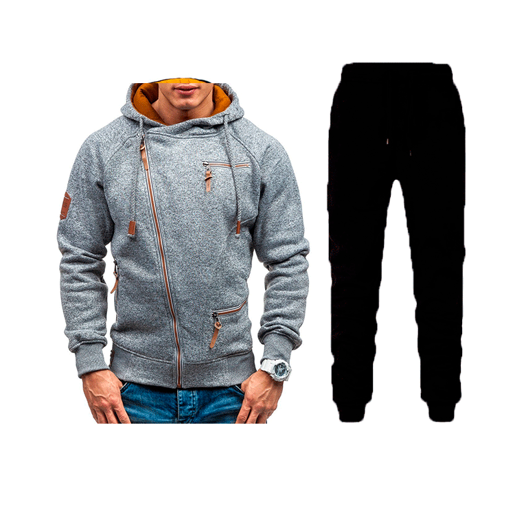 Men's sweatshirt and jogger pants set with stylish contrast details and practical pockets Chic und Stil