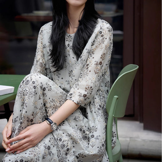 Robe maxi imprimée florale pour femmes Chic und Stil