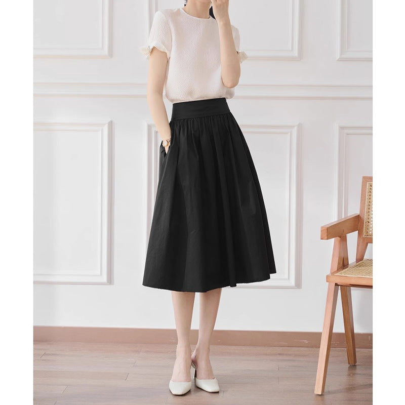 Fluid midi skirt for women with elastic waistband Chic und Stil