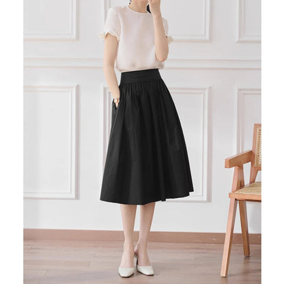 Fluid midi skirt for women with elastic waistband Chic und Stil