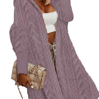 Dames pull-over doux avec capuche et longueur décontractée Chic und Stil