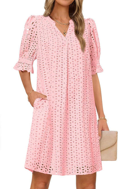Robe d'été fluide pour femme avec des détails en dentelle élégants Chic und Stil
