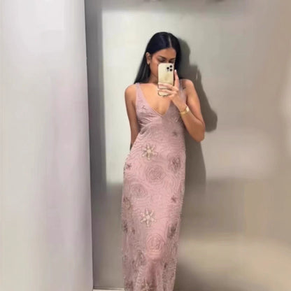 Robe maxi pour femmes avec des ornements en strass excitants Chic und Stil