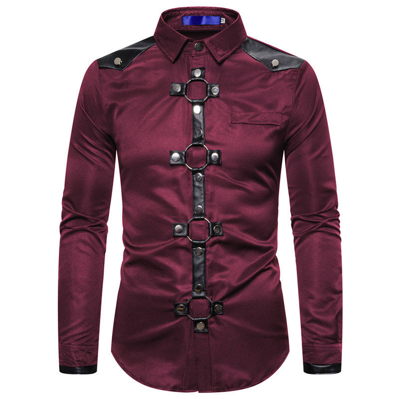 Chemise de designer pour hommes avec garniture en plastique élégante et détails contrastants Chic und Stil