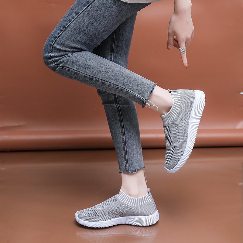 Baskets Slip-On respirantes pour femmes avec dessus en tricot élastique Chic und Stil