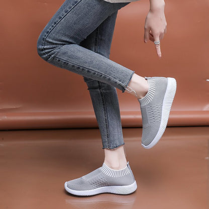 Baskets Slip-On respirantes pour femmes avec dessus en tricot élastique Chic und Stil